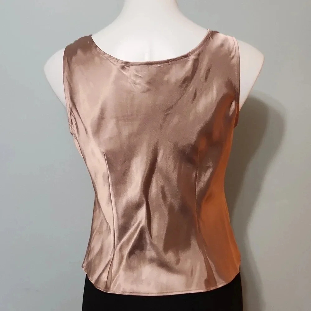 Sheri Martin Women’s Vintage Champagne Satin Tank Top - Picture 7 of 10